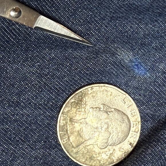 COS Denim A Line Dress Sz 8 Oversized with Pockets 3/4 Sleeve V Neck Button Up - Picture 11 of 12